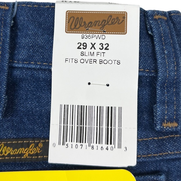 Wrangler Cowboy Cut Jeans 29 x 30 Slim Fit Heavyweight Denim Vintage 936 NWT - Picture 12 of 12